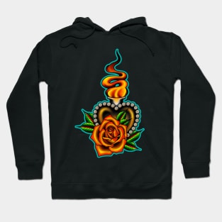 sacred heart with rose Hoodie